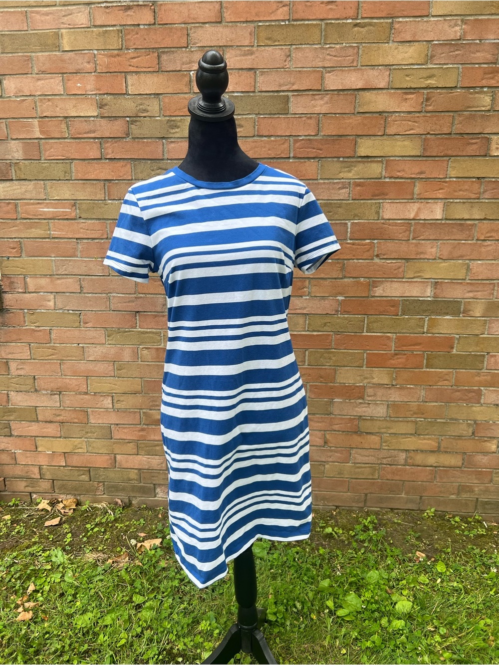 Blue and White Striped T-Shirt Dress - Old Navy Size M